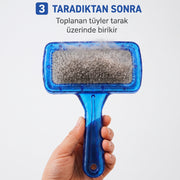 Kedi Köpek Tarağı - Evcil Hayvan Tüy Toplama Tarağı - Metal Uçlu – görsel 4