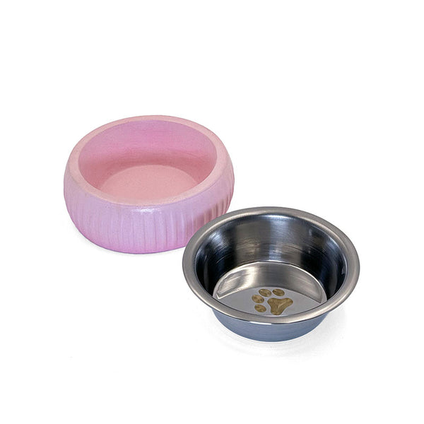 2'lü Paket – Mikopet Organik Seramik Mama Kabı Pembe