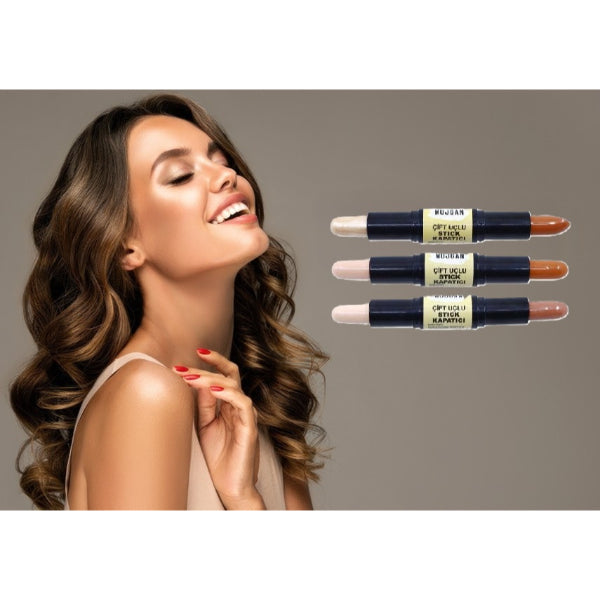 2'lü Paket – 3'lü Çift Uçlu Stick Kapatıcı Seti