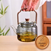 Akasya Saplı Demlik - 1200 ml - Borosilikat Cam – görsel 4
