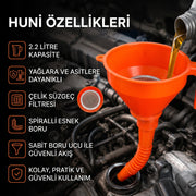 Çelik Süzgeçli Huni - Spiralli ve Sabit Borulu - 2.2 Litre Kapasite – görsel 4