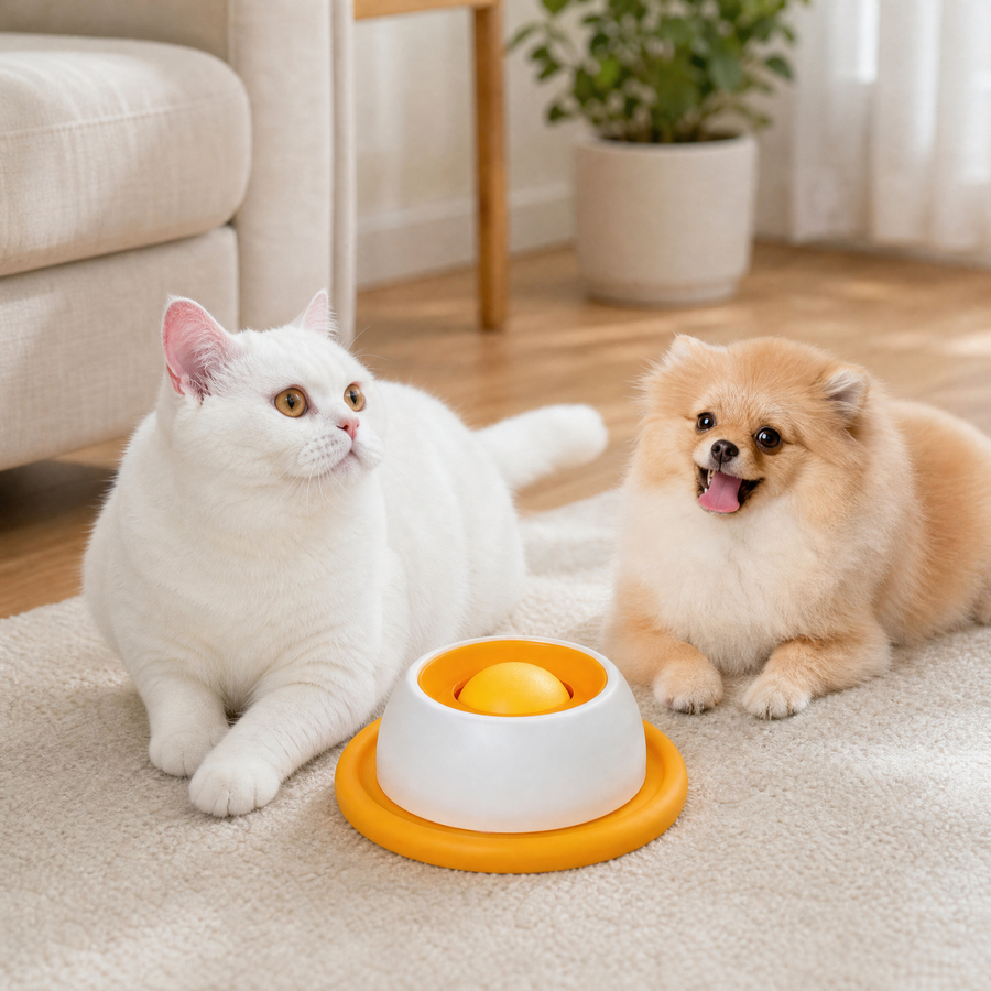 Dönen Toplu Yavaş Mama Kabı – Kedi & Köpek Ödül Kabı