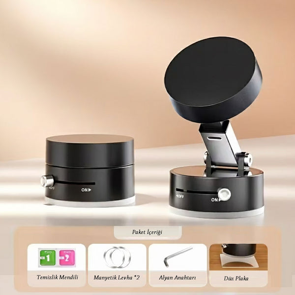 3'lü Paket – Mıknatıslı Katlanabilir Telefon Tutucu - Torpido ve Cam Uyumlu