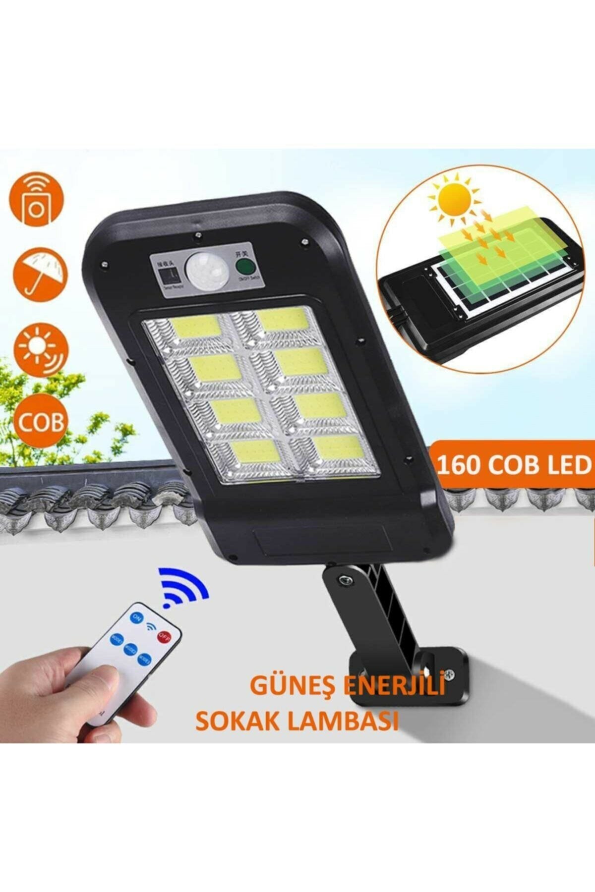 Uzaktan Kumandalı 160 Led Solar Bahçe Lambası – görsel 1