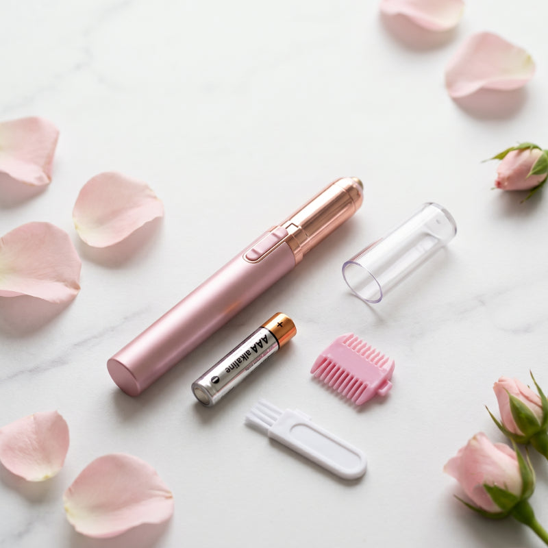 2'lü Paket – Yüz Tüy Alma Makinesi -Pilli - Pembe - Kalem Tasarımlı - Pratik Kullanım